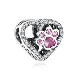 Original 925 Sterling Silver Charm Love Dog Puppy Cat Paw Pendant Charms Fit Brand Bracelets Necklaces Diy Jewelry For Women