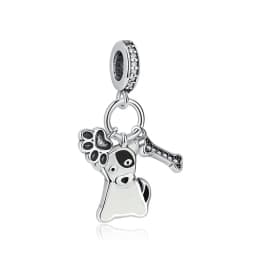 Original 925 Sterling Silver Charm Love Dog Puppy Cat Paw Pendant Charms Fit Brand Bracelets Necklaces Diy Jewelry For Women