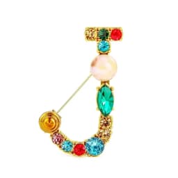 New Arrival English Letter Word Brooch Colorful Rhinestone Crystal Lapel Pins for Women Sweater Suit Brooch Party Jewelry Gifts