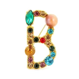 New Arrival English Letter Word Brooch Colorful Rhinestone Crystal Lapel Pins for Women Sweater Suit Brooch Party Jewelry Gifts