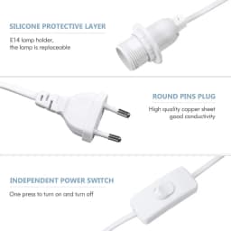 Lamp Base Holder Power Cord Cable 1.8m E27 EU Hanging Pendant LED Light Fixture Lamp Bulbs Socket Cord Adapters With Switch 220V