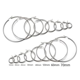 10pcs Gold 316L Stainless Steel Open Earrings Circle 15 20 25 40mm Earring Hooks Base Ear Ring for Jewelry Making Components DIY
