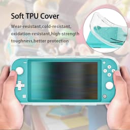 Clear TPU Soft Glitter Case Protective Cover Bling Shell for Nintend Switch NS Lite Console Crystal Transparent Back Protector