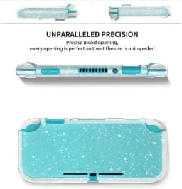 Clear TPU Soft Glitter Case Protective Cover Bling Shell for Nintend Switch NS Lite Console Crystal Transparent Back Protector