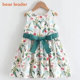 Bear Leader Floral Girls Dress Floral Kids Dresses Girls Princess Dress Children Clothes Girls Dress Casual Wear 3 7Y Vestido