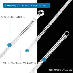 4PCS Stainless Steel Blackhead Remover Extraction Pimple Comedone Acne Extractor Whitehead Blemish Popper Kit