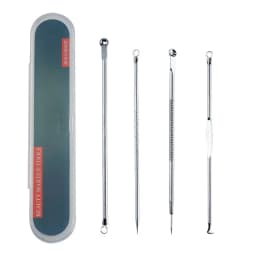 4PCS Stainless Steel Blackhead Remover Extraction Pimple Comedone Acne Extractor Whitehead Blemish Popper Kit