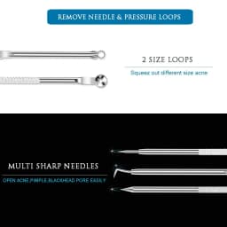 4PCS Stainless Steel Blackhead Remover Extraction Pimple Comedone Acne Extractor Whitehead Blemish Popper Kit