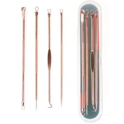 4PCS Stainless Steel Blackhead Remover Extraction Pimple Comedone Acne Extractor Whitehead Blemish Popper Kit