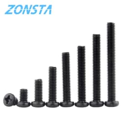 Round Head Cross Screw Black M1.2 M1.4 M1.7 M2 M2.5 M3 M4 Electronic Small Size Recessed Pan Head Phillips Screws DIN7985 GB818