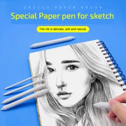 3/6pcs/set Blending Smudge Stump Stick Tortillon Sketch Art White Drawing Charcoal Sketcking Tool Rice Paper Pen Artist Supplies