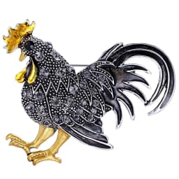 Cute Colour Rooster Brooches Pin For Women Enamel Animal Brooch Broches Crystal Cock Jewelry Pins Gift