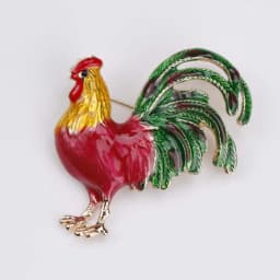 Cute Colour Rooster Brooches Pin For Women Enamel Animal Brooch Broches Crystal Cock Jewelry Pins Gift