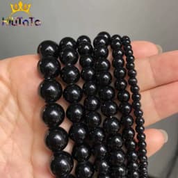 Black Glass Crystal Round Loose Spacer Beads For Jewelry Making DIY Charm Bracelet Necklace 15'' Strands 4/6/8/10/12mm