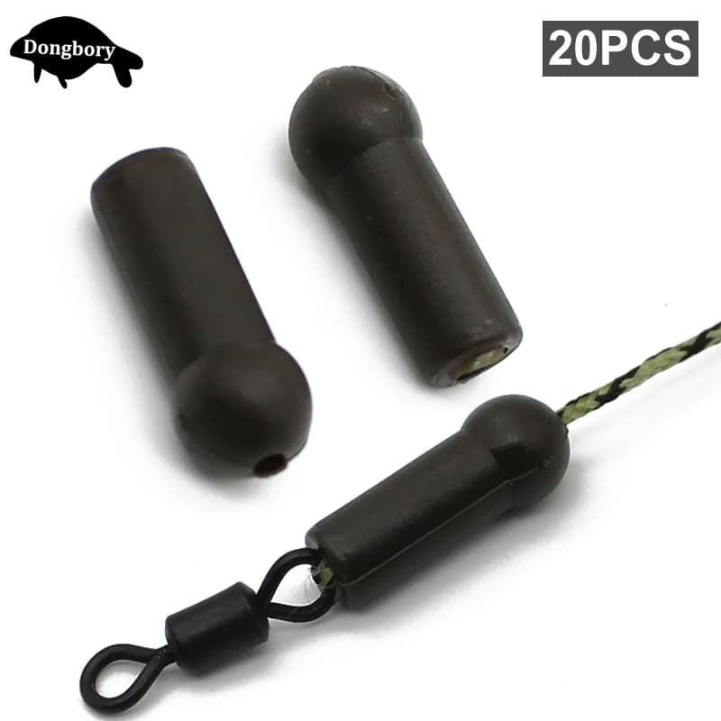 20Pcs Carp Fishing Buffer Beads Round Head Rubber Beads Hair Rig Sleeves Knot Protector Beads Helicopter Rigs Tackle Accessories