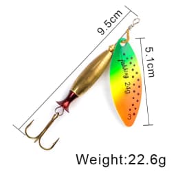 NGB Spinner Lure Bait Long Cast 18g 24g Spoon Lures Pike Metal Fishing Lure Bass Hard Bait With Hooks