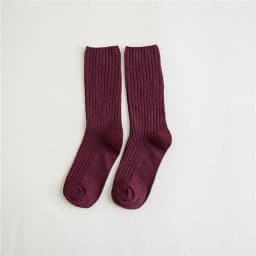 1 Pair Women Cotton Loose Socks Autumn Winter Knitting Solid Color Long Black Pink Korean Japanese Student Girls Stockings Retro