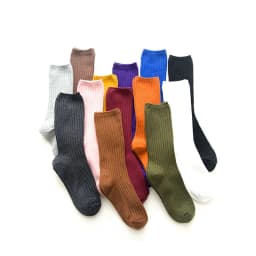 1 Pair Women Cotton Loose Socks Autumn Winter Knitting Solid Color Long Black Pink Korean Japanese Student Girls Stockings Retro