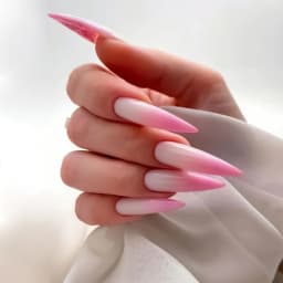 24pcs Black Gradients Long Paragraph Fashion Manicure Patch Reusable Adhesive False Nails Almond Fake Nails Press On Stiletto