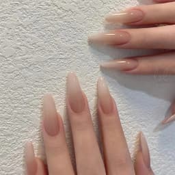 24pcs Black Gradients Long Paragraph Fashion Manicure Patch Reusable Adhesive False Nails Almond Fake Nails Press On Stiletto