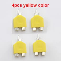 4 Pcs/lot RCA Connector Y Splitter AV Audio Video Plug Converter 1 Male to 2 Female Adapter Kit AV Jack RCA Plug To Double Cable