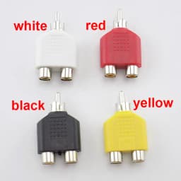 4 Pcs/lot RCA Connector Y Splitter AV Audio Video Plug Converter 1 Male to 2 Female Adapter Kit AV Jack RCA Plug To Double Cable