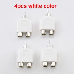 4 Pcs/lot RCA Connector Y Splitter AV Audio Video Plug Converter 1 Male to 2 Female Adapter Kit AV Jack RCA Plug To Double Cable