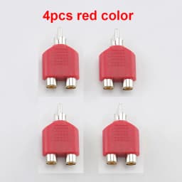 4 Pcs/lot RCA Connector Y Splitter AV Audio Video Plug Converter 1 Male to 2 Female Adapter Kit AV Jack RCA Plug To Double Cable