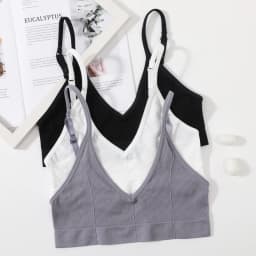 Seamless Tube Top Women's Ribbed V-Neck Wireless Bralette U-Back Daily Wear Bra Sexy Lingerie Adjust Straps Sports Underwear M-L