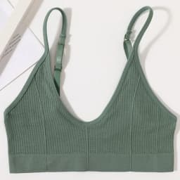 Seamless Tube Top Women's Ribbed V-Neck Wireless Bralette U-Back Daily Wear Bra Sexy Lingerie Adjust Straps Sports Underwear M-L