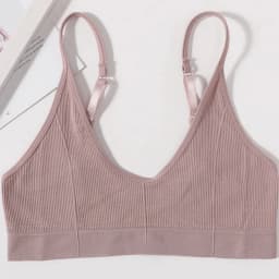 Seamless Tube Top Women's Ribbed V-Neck Wireless Bralette U-Back Daily Wear Bra Sexy Lingerie Adjust Straps Sports Underwear M-L