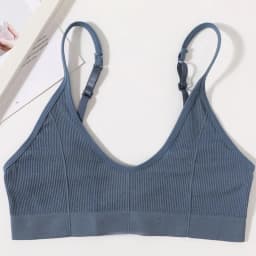 Seamless Tube Top Women's Ribbed V-Neck Wireless Bralette U-Back Daily Wear Bra Sexy Lingerie Adjust Straps Sports Underwear M-L