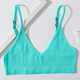 Seamless Tube Top Women's Ribbed V-Neck Wireless Bralette U-Back Daily Wear Bra Sexy Lingerie Adjust Straps Sports Underwear M-L
