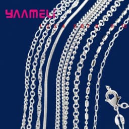 100% Authentic Genuine 925 Sterling Silver Link Chain Necklace with Lobster Clasps Fit Men Women Pendant 10 Designs 16-30 Inches
