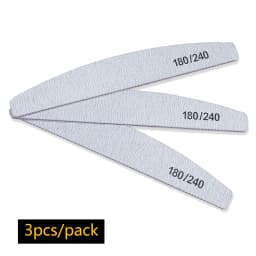 Nail File Buffer 100/180 Grit Half Moon Nail Files Double Side Sandpaper Nail Sanding Grinding Gel Nail Polish Manicure Tool