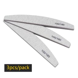 Nail File Buffer 100/180 Grit Half Moon Nail Files Double Side Sandpaper Nail Sanding Grinding Gel Nail Polish Manicure Tool