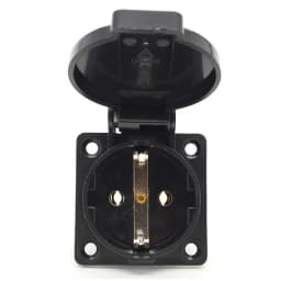 Black Blue Round Cover 50*50mm EU Industry AC Power Socket IP44 Europe Germany 16A 250V Grounding Outdoor Waterproof Socket