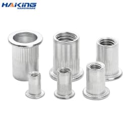 100pcs 50pcs 20Pcs M3 M4 M5 M6 M8 M10 M12 Aluminum Alloy Rivnut Flat Head Threaded Rivet Insert Nutsert Cap Rivet Nut