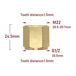 Brass Male Female 1/2" M14 M18 M22 3/8" Thread Connector Tooth Pitch 1.5mm Copper Water Tap Washing Machine Bathroom Coupler