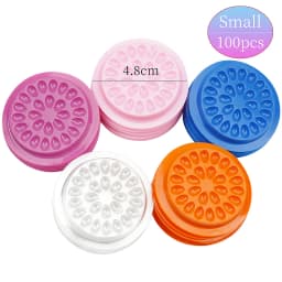 100Pcs Disposable Eyelash Glue Pallet Eyelash Extension Glue Pads Stand Eyelash Plastic Transparent Glue Holder Glue Gasket