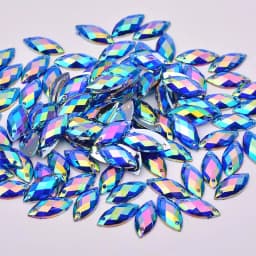 JUNAO 100pcs 7*15mm Pink AB Sewing Rhinestones Flatback Horse Eye Stone Sew On Strass Crystal Loose Acrylic Beads For Needlework