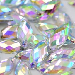 JUNAO 100pcs 7*15mm Pink AB Sewing Rhinestones Flatback Horse Eye Stone Sew On Strass Crystal Loose Acrylic Beads For Needlework