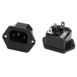 1pcs Black IEC320 C13 C14 AC Power Panel Socket PDU UPS Rewirable Wiring Plug Electric Battery Receptacle Docking Outlet 10A