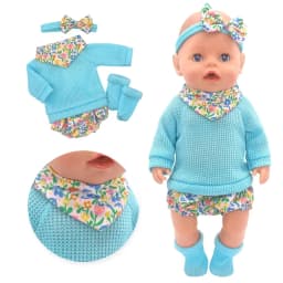 2023 New Dolls Outfit Suits For 17 inch 43cm Baby Reborn Doll Cute Jumpers Rompers New Born Doll Clothes