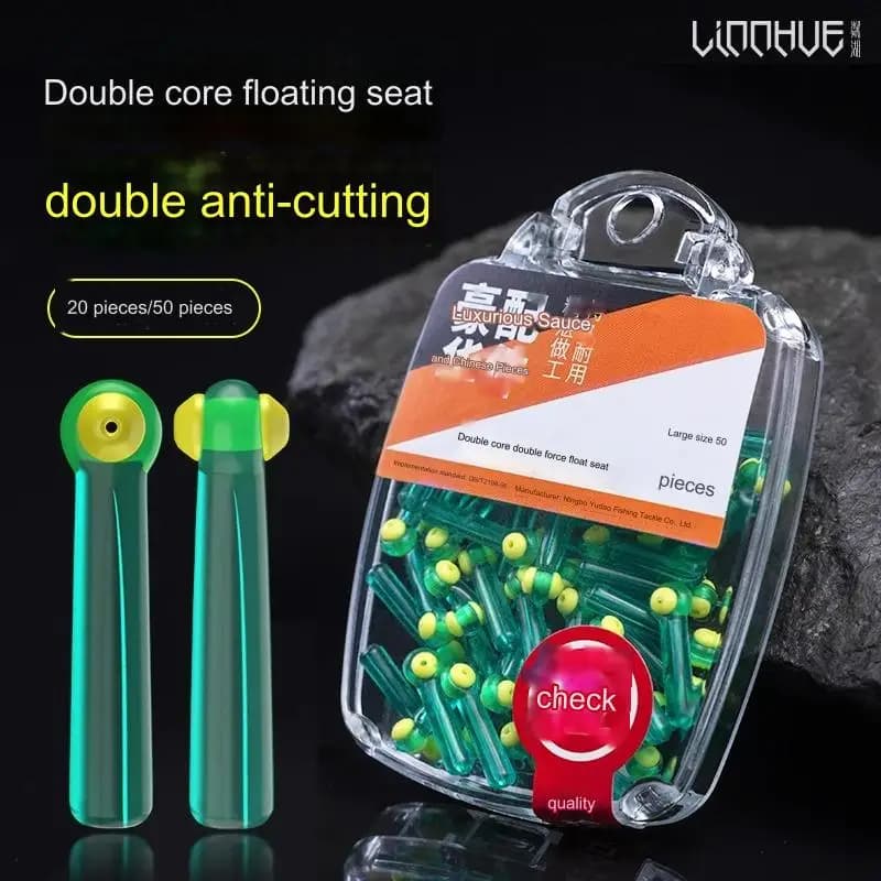 LINNHUE high-permeability green double-core floating seat boxed silicone competitive floating seat fishing road slip accessories