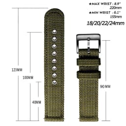 Hemsut High Quality Nylon Watch Bands Quick Release  Movement Wrist Straps Military Breathable Waterproof 18/20/22/24mm