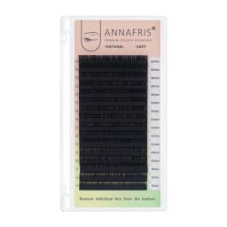 ANNAFRIS 16rows 8~15mm Mixed L-Shaped Eyelashes Extension Natural Soft Mink Matt Black L/L+/LC/LD/LU(M) Curl Individual Lashes