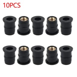 10X Motorcycle Windshield Rubber Nuts/M5/M6 Vibration Damper Panel Mounting 5mm Universal M5 Rubber Nuts For Most Windshields