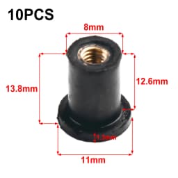 10X Motorcycle Windshield Rubber Nuts/M5/M6 Vibration Damper Panel Mounting 5mm Universal M5 Rubber Nuts For Most Windshields