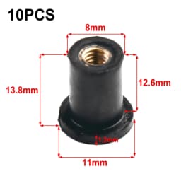 10X Motorcycle Windshield Rubber Nuts/M5/M6 Vibration Damper Panel Mounting 5mm Universal M5 Rubber Nuts For Most Windshields